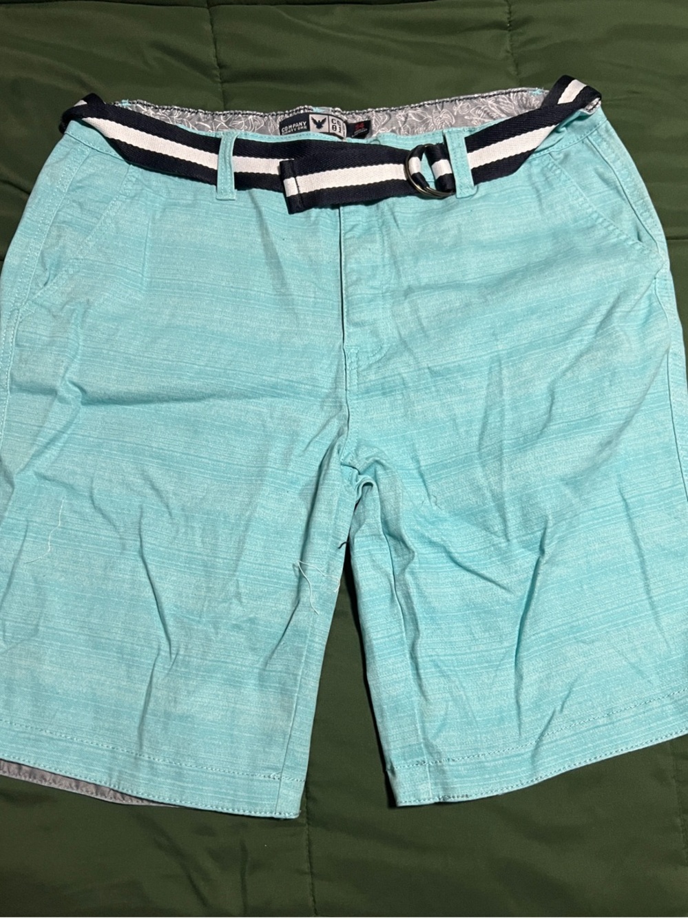 Company Eighty One (Co 81) Men's Belted Flat-Front Chino Shorts